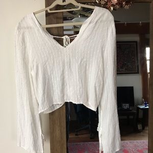 White dotted blouse - flare sleeves